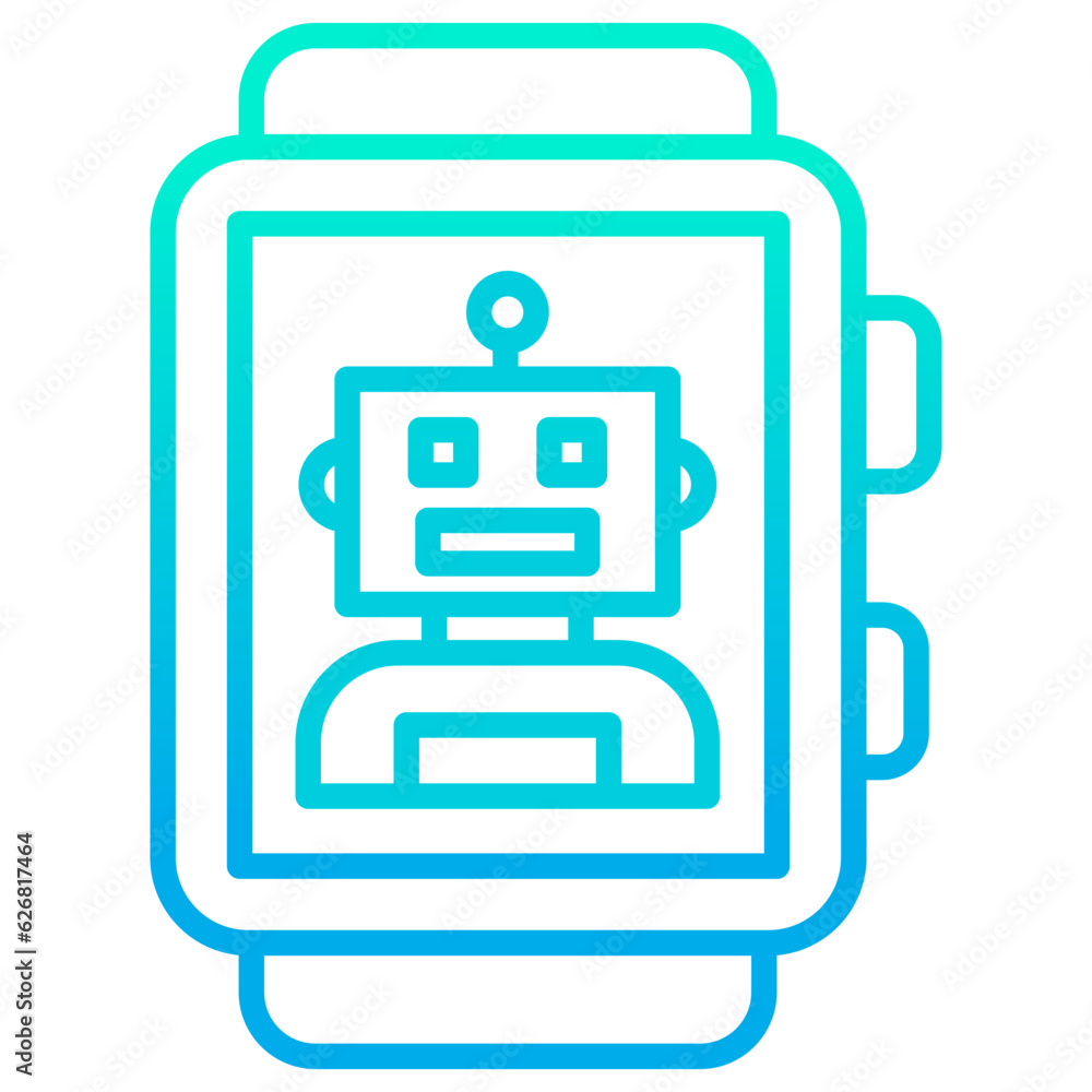 Outline gradient Smartwatch chatbot icon Outline gradient Smartwatch chatbot icon