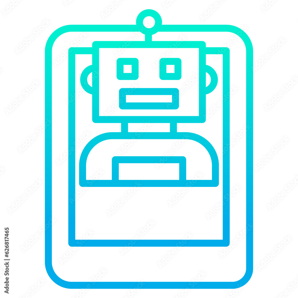 Outline gradient tablet chatbotcon Outline gradient tablet chatbotcon