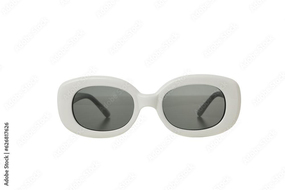 Fototapeta premium PNG, white sunglasses, isolated on white background