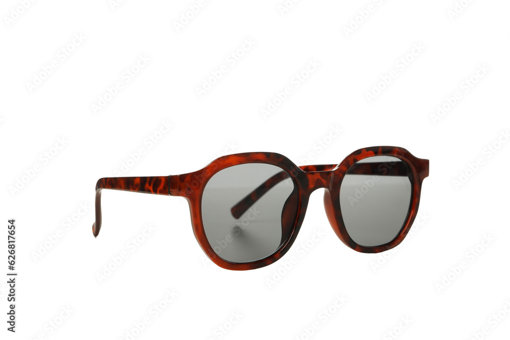 Fototapeta premium PNG, stylish, transparent glasses, isolated on white background