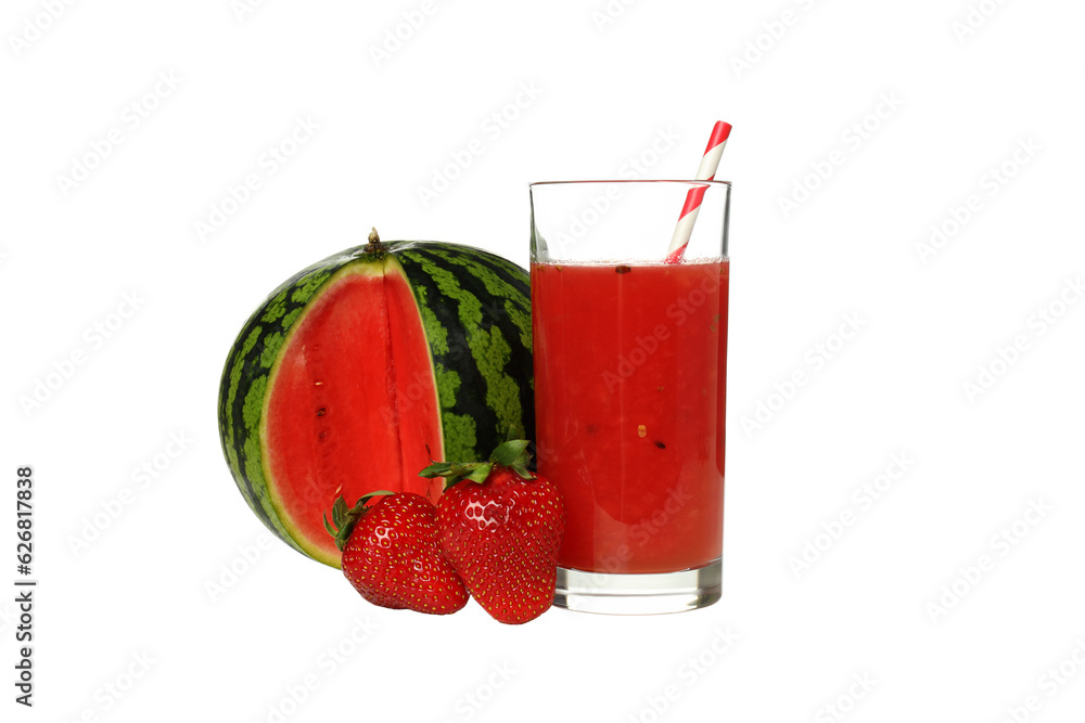 PNG, Watermelon smoothie isolated on white background PNG, Watermelon smoothie isolated on white background