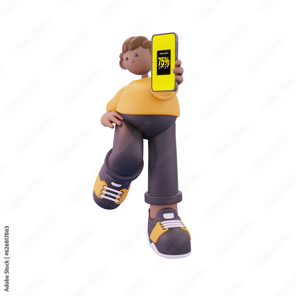 Fototapeta premium man again standing while posing showing a discount pose from the front