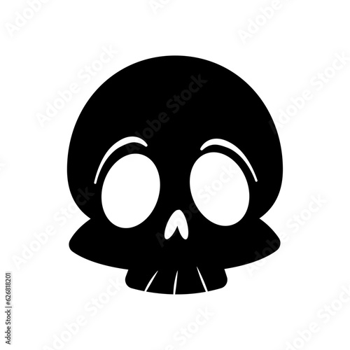 Halloween scull silhouette illustration, scared scull
