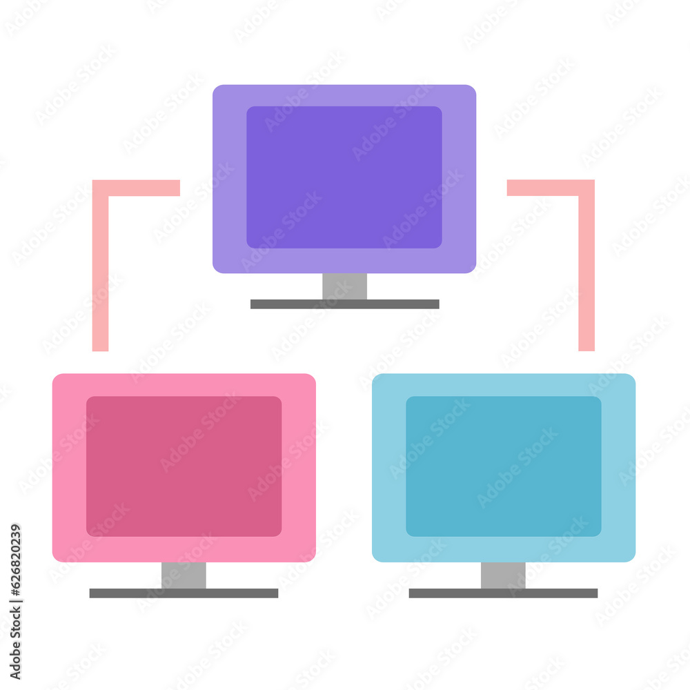 Many computer icons connected in pastel colors, Business Detailed Flat Circular Flat icon, Statistics Special Lineal color icon Many computer icons connected in pastel colors, Business Detailed Flat Circular Flat icon, Statistics Special Lineal color icon