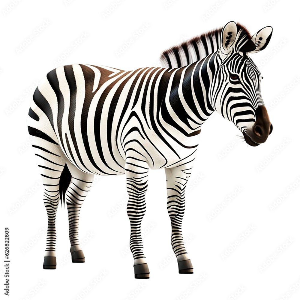 Fototapeta premium Zebra on transparent background