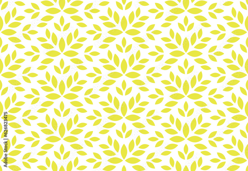 Flower geometric pattern. Seamless vector background. Yellow and white ornament