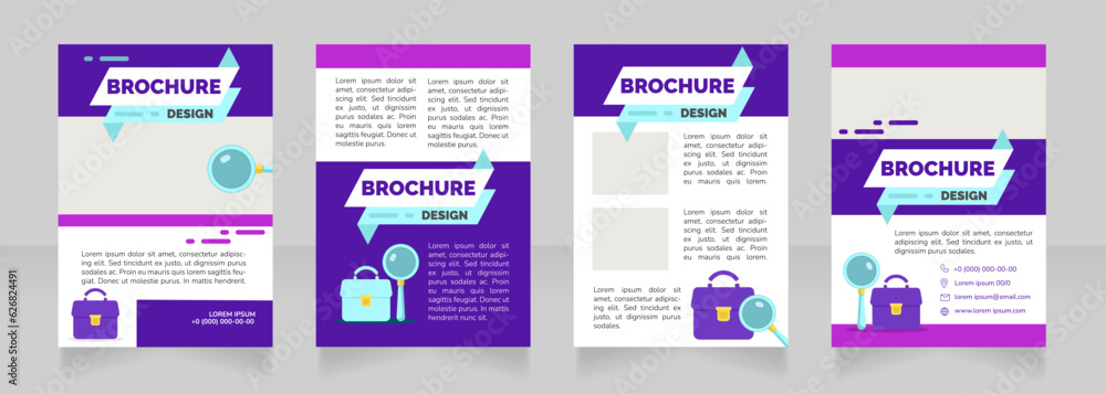 Write perfect elevator pitch blank brochure design. Template set with copy space for text. Premade corporate reports collection. Editable 4 paper pages. Raleway Black, Regular, Light fonts used