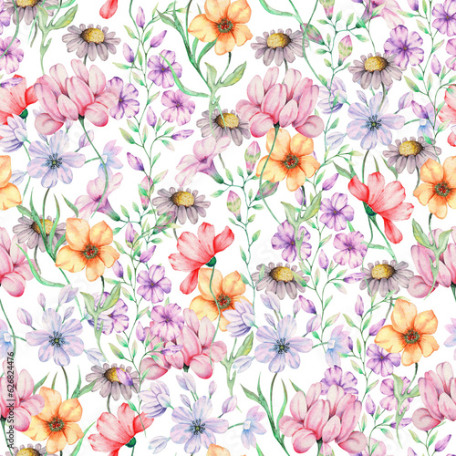 Watercolor Floral Seamless Pattern Design