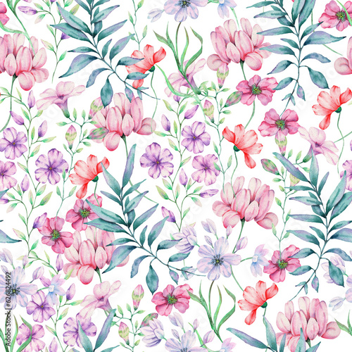 Watercolor Floral Seamless Pattern Design © Tatiana