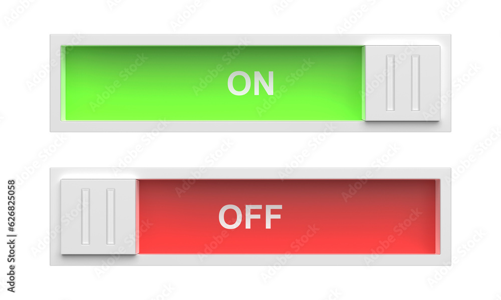 On and off sliding toggle buttons on transparent background Stock ...