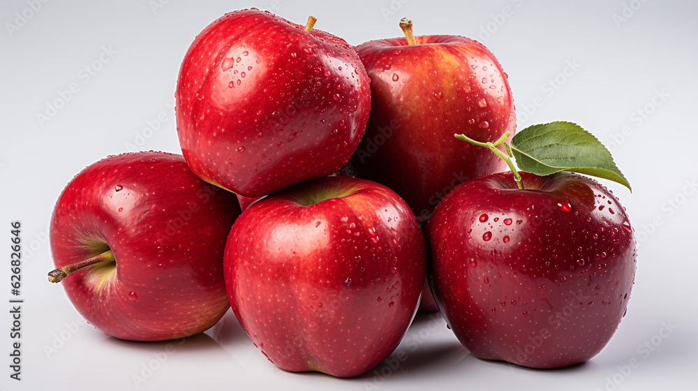 Fresh red apples on a white background Fresh red apples on a white background