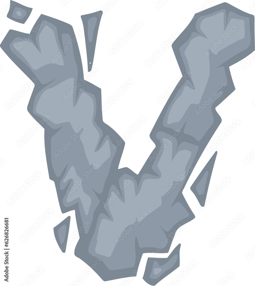 Stone Font Letter V Stone Font Letter V