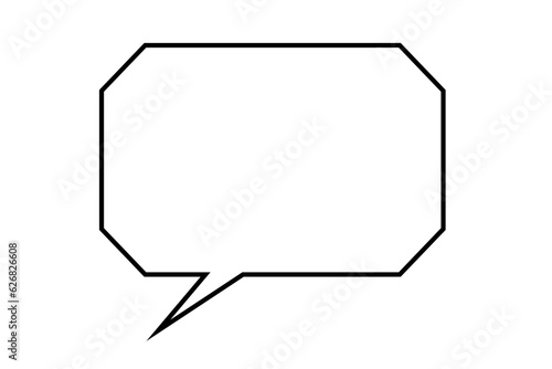 Simple line drawing of a rectangular speech bubble with shaved corners
