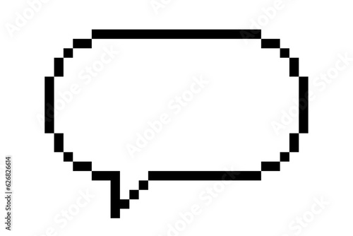 Simple line drawing of a pixel speech bubble

