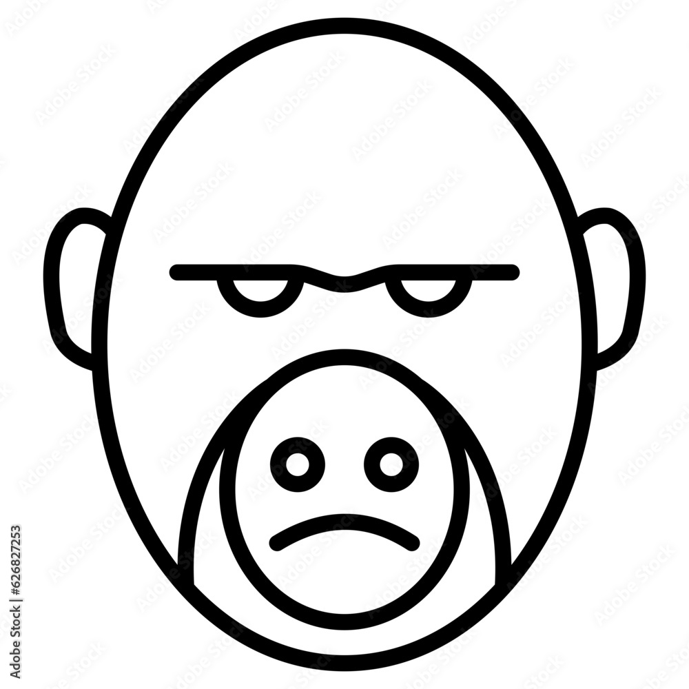 Outline Gorilla face icon