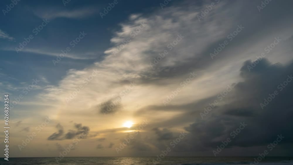 Time lapse clip of several fluffy curly rolling cloud layers in windy weather before the storm Time lapse clip of several fluffy curly rolling cloud layers in windy weather before the storm