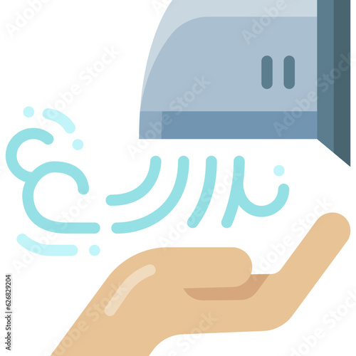 hand dryer flat icon