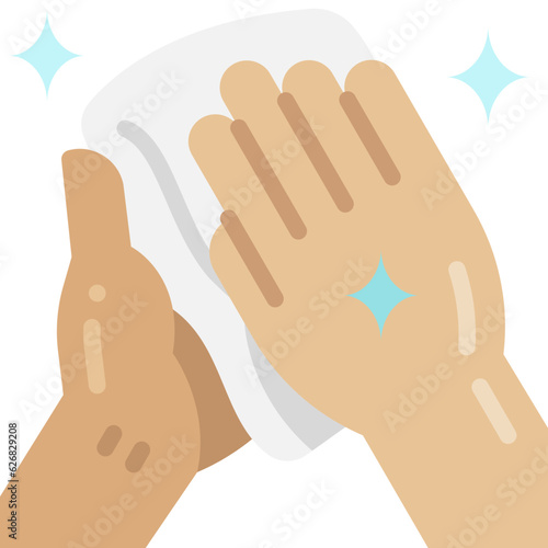 hand wiping flat icon