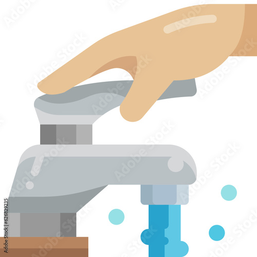 open tap flat icon
