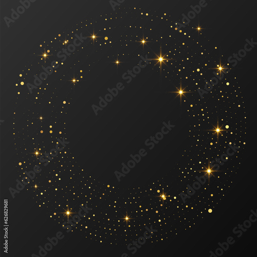 Abstract gold glowing halftone dotted background