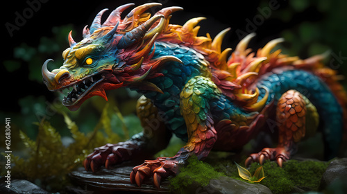 Traditional chinese dragon colorful representation dragon