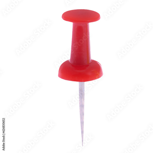 Red pin clip thumbtack in PNG isolated on transparent background