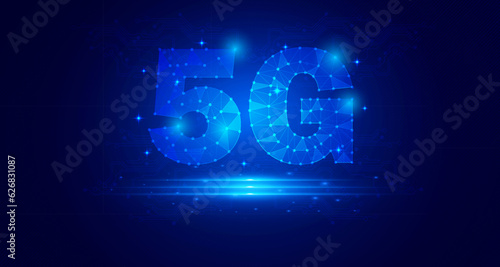 5G internet network connection, Digital wireless wifi technology blue background, cyber information, abstract speed connect communication, innovation future meta tech, Ai big data, 6g illustration 3d