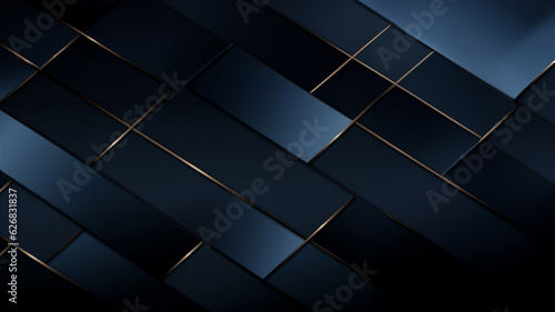 Grafisches Element in leuchtenden blauen Metall in Platten und Fliesen Form als Hintergrundmotiv und Druckvorlage, ai generativ