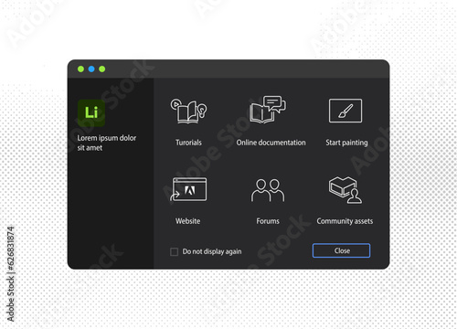 Start working in toolset for 3d editors. Home screen 3d Editor. New project. Vector illustration. 
