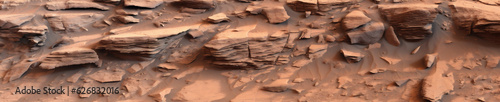 Rocky Surface of Mars, Extra Wide Format, Generative AI