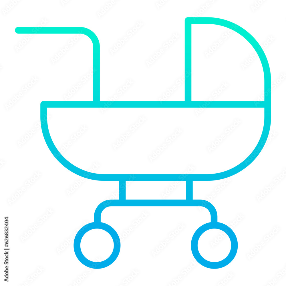 Outline gradient Baby Stroller icon Outline gradient Baby Stroller icon