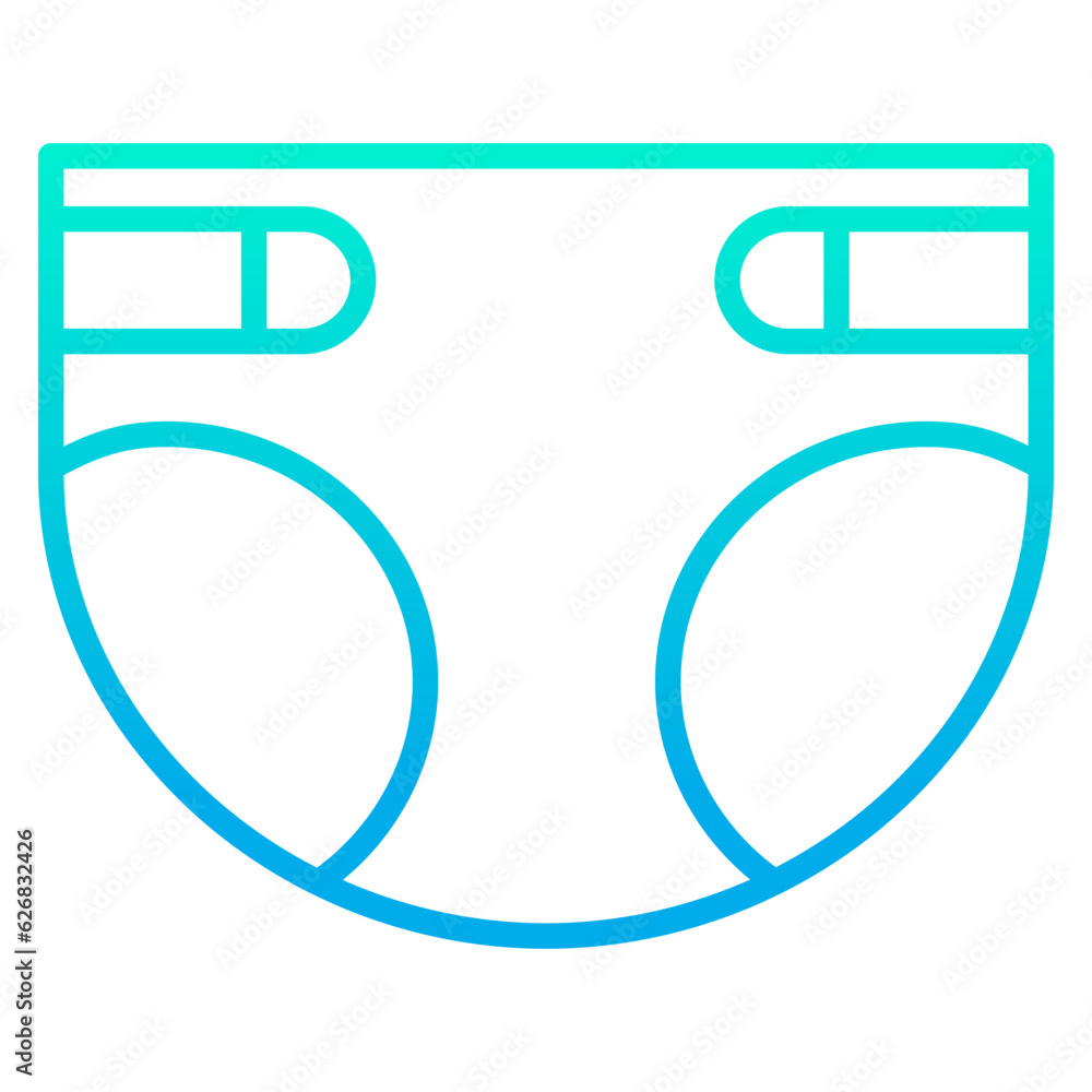 Outline gradient Baby Diaper icon Outline gradient Baby Diaper icon