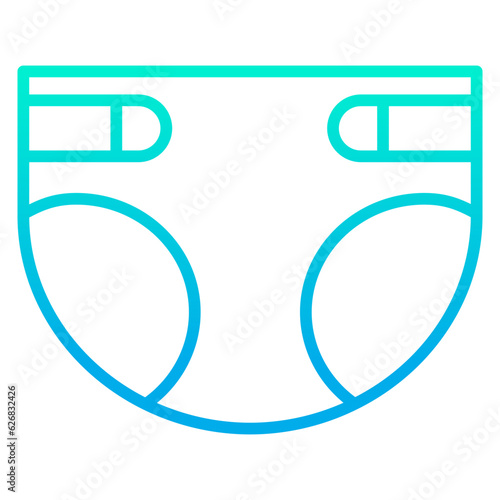 Outline gradient Baby Diaper icon