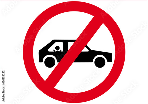 Verbotsschild Kind im Auto lassen