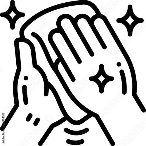 hand wiping line icon