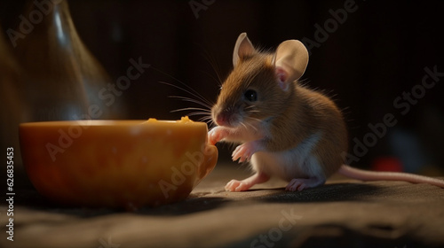 mouse feeding her milk its young baby newborn picture Ai generated art