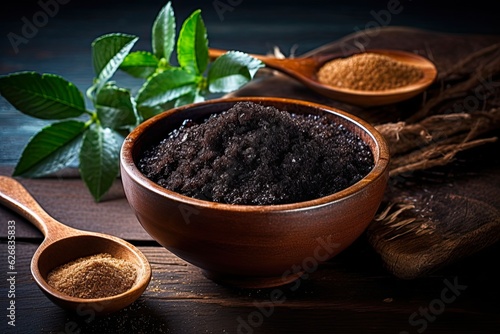 Organic Black Cane Sugar Molasses in a Bowl. Perfect for Baking  Beverages   More  Generative AI