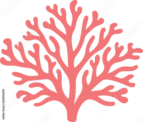 Red coral  icon on isolated white background. Vector illustration.