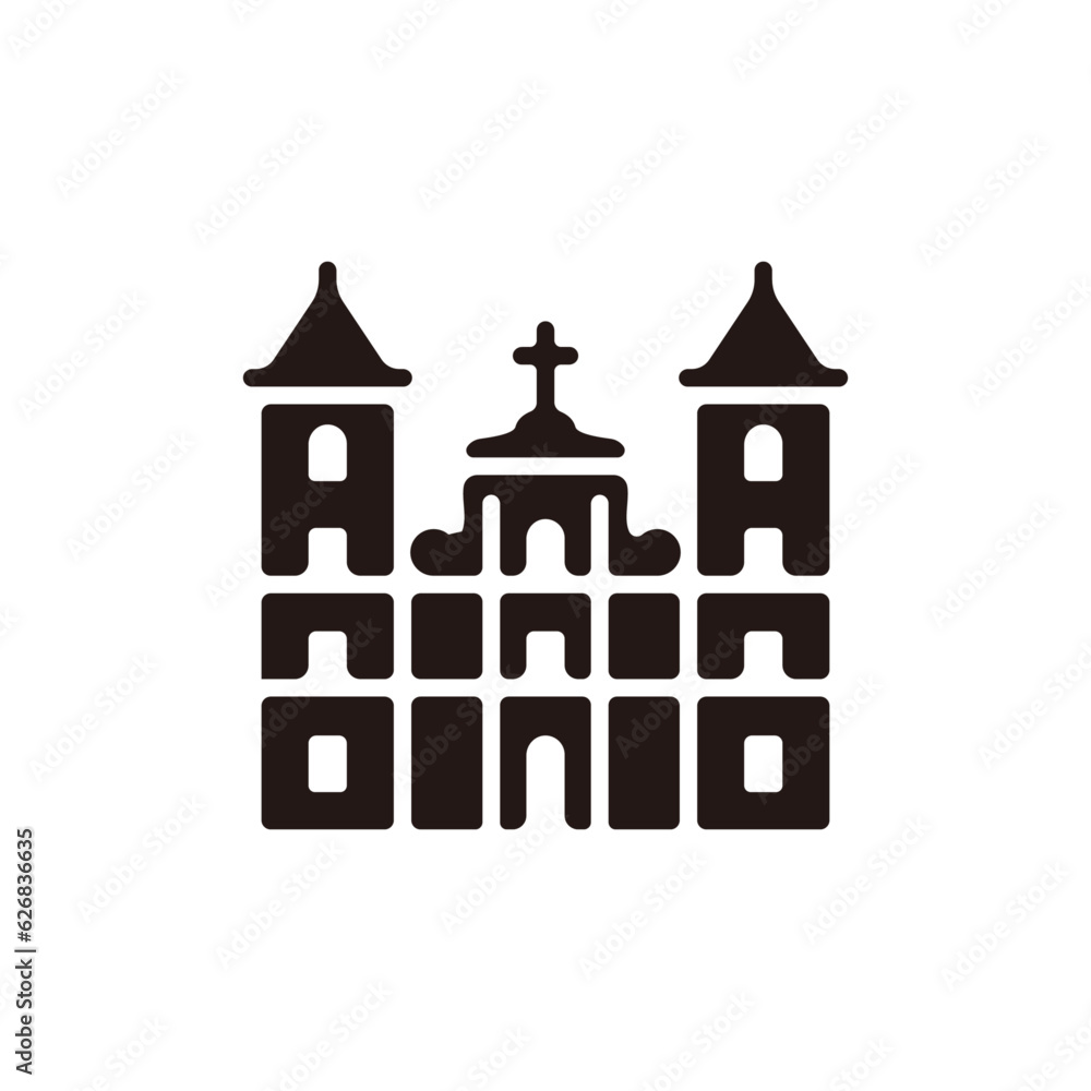 Christian Church icon.Flat silhouette version.