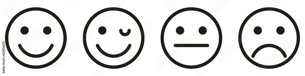 Set of emoticons with different moods. Emoji. Set of emoticons with different moods. Emoji.