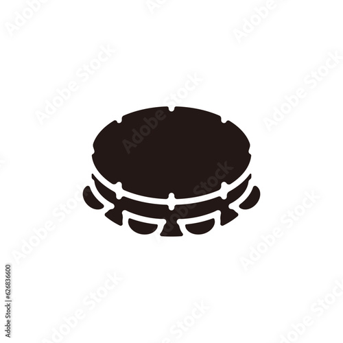 Tambourine icon.Flat silhouette version.
