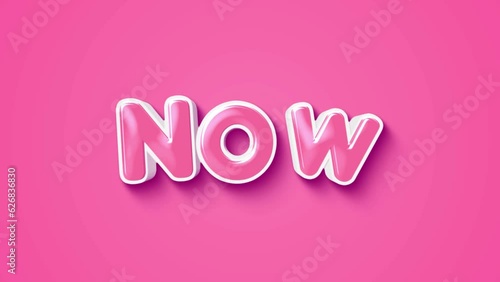 Beautiful animation of the text video on background pink color