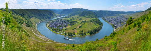 Aussichtspunkt Moselschleife, Gemeinde Bremm, Rheinland-Pfalz, Deutschland, Europa, Panorama photo