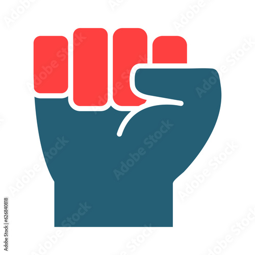 Protest Glyph Two Color Icon Design