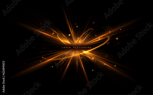 Abstract light rays effect background with sparks