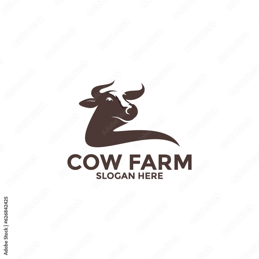 cow head logo vector, cow logo design template cow head logo vector, cow logo design template