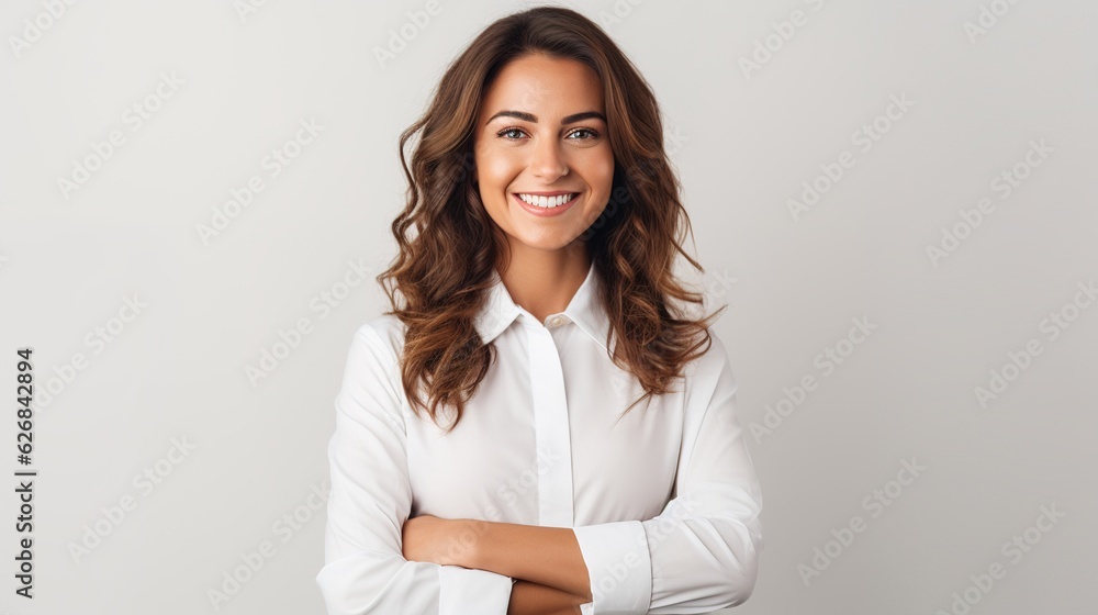 portrait of a smiling businesswoman isolated on white background portrait of a smiling businesswoman isolated on white background
