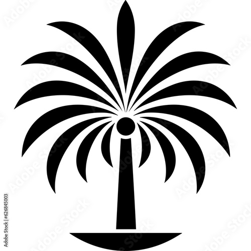 Abstract coconut palm tree silhouette single icon logo svg vector