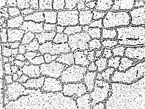 Abstract grunge texture, weathered asphalt with cracks and gritty grains. Versatile for overlay, stencil, and urban, vintage, or abstract designs
