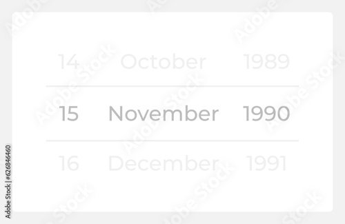 Date of birth form field UI element template. Editable isolated vector dashboard component. Flat user interface. Visual data presentation. Web design widget for mobile application with light theme